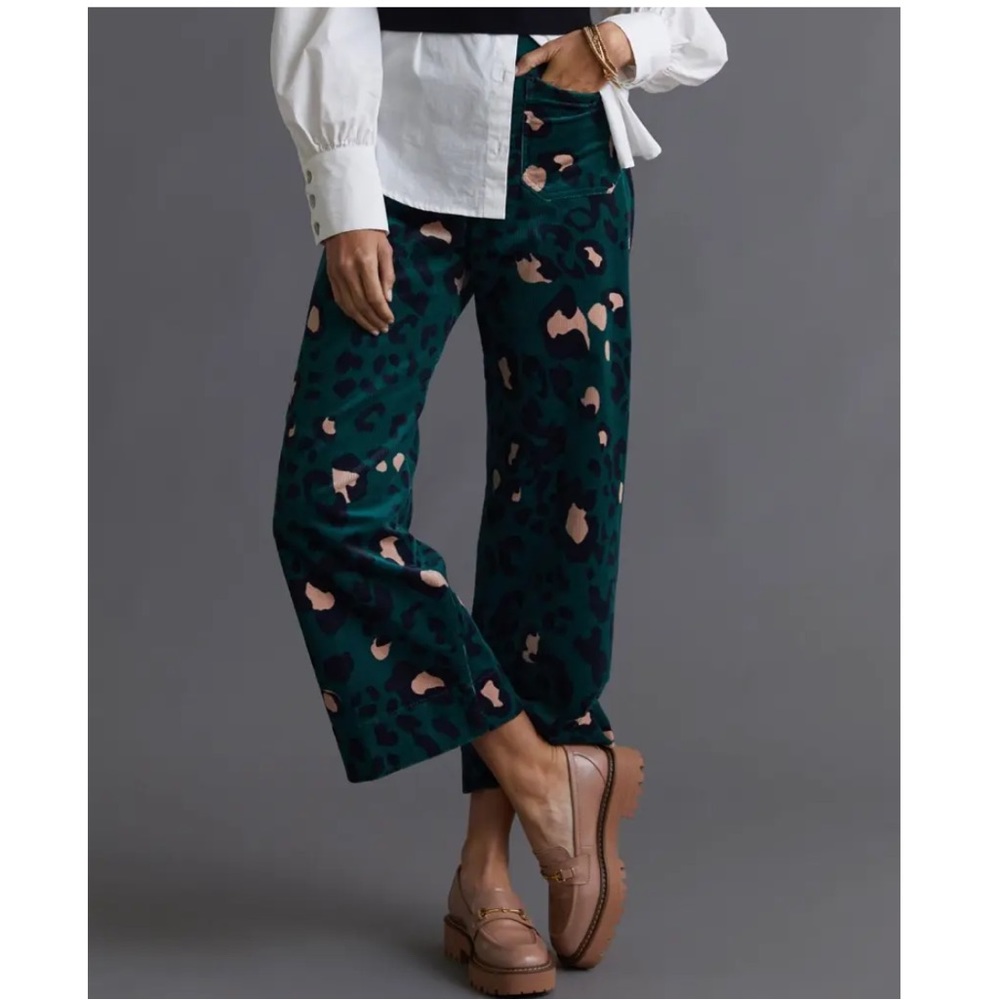 Anthropologie Maeve The Colette Cropped Wide-Leg Corduroy Pants